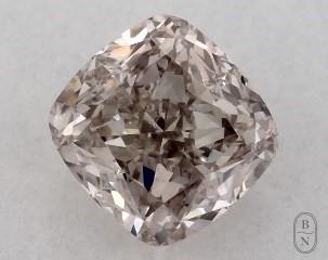 This cushion modified cut 0.44 carat Fancy Brown Pink color vs2 clarity has a diamond grading report from GIA